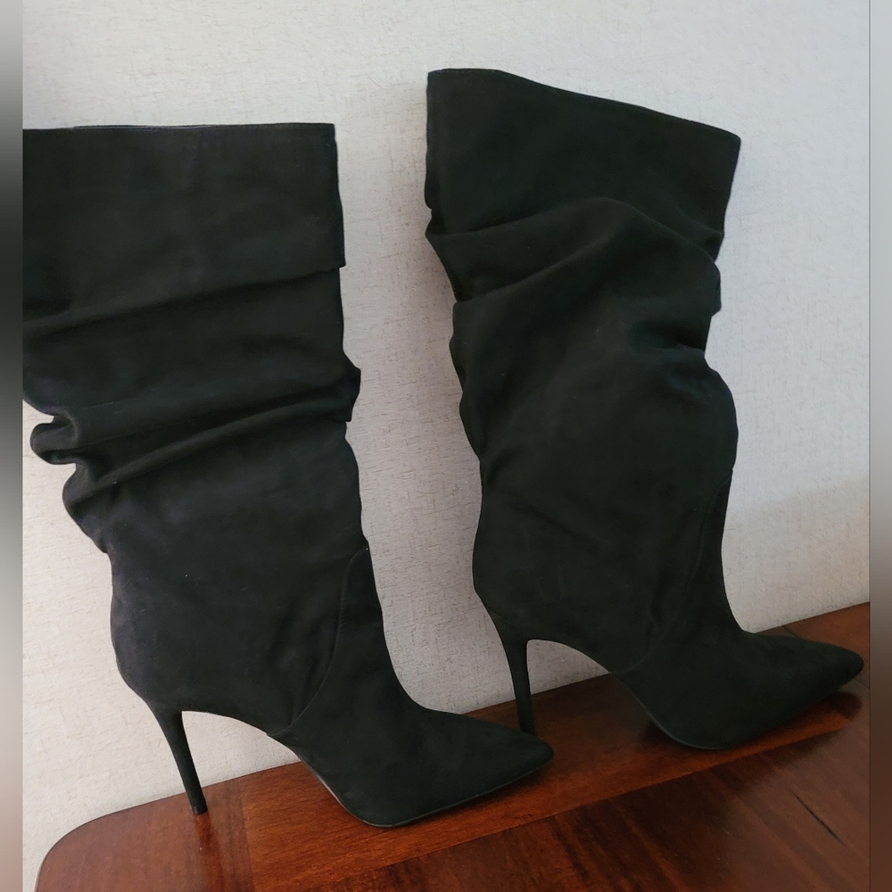 Jessica Simpson Black Slouchy Pointed-Toe Stiletto Boots